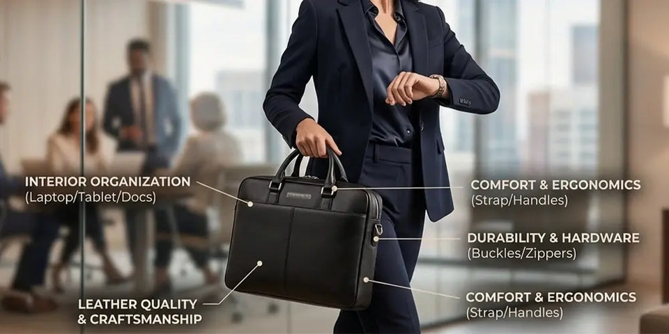women's leather business bag
