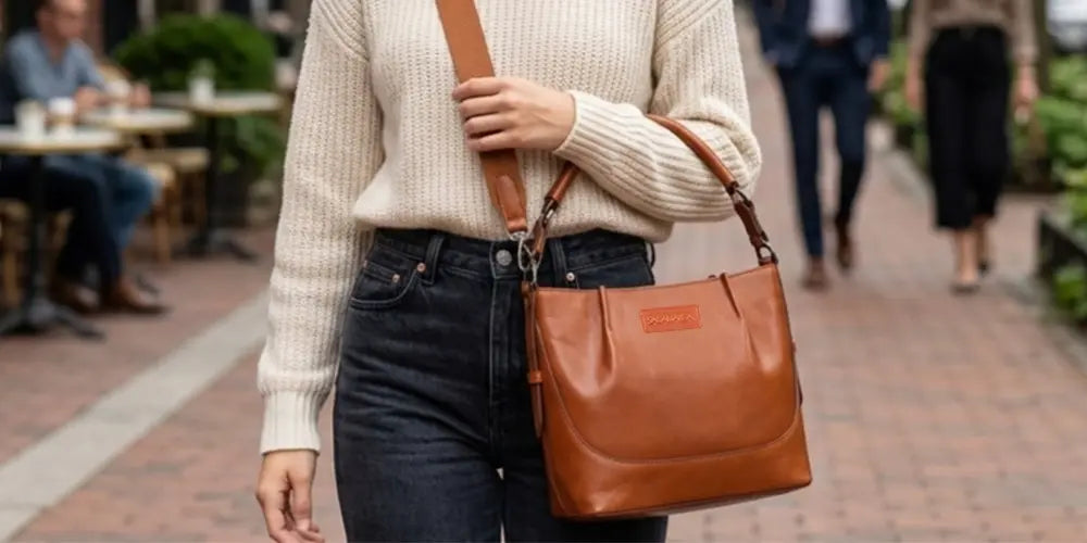 Avery bucket leather bag