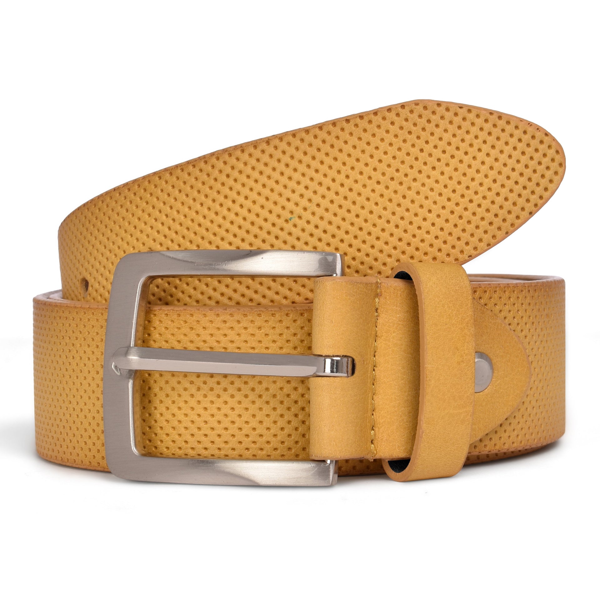 Perforated Casual Belt - Dark Mustard / 30 inch - 75 cm - 