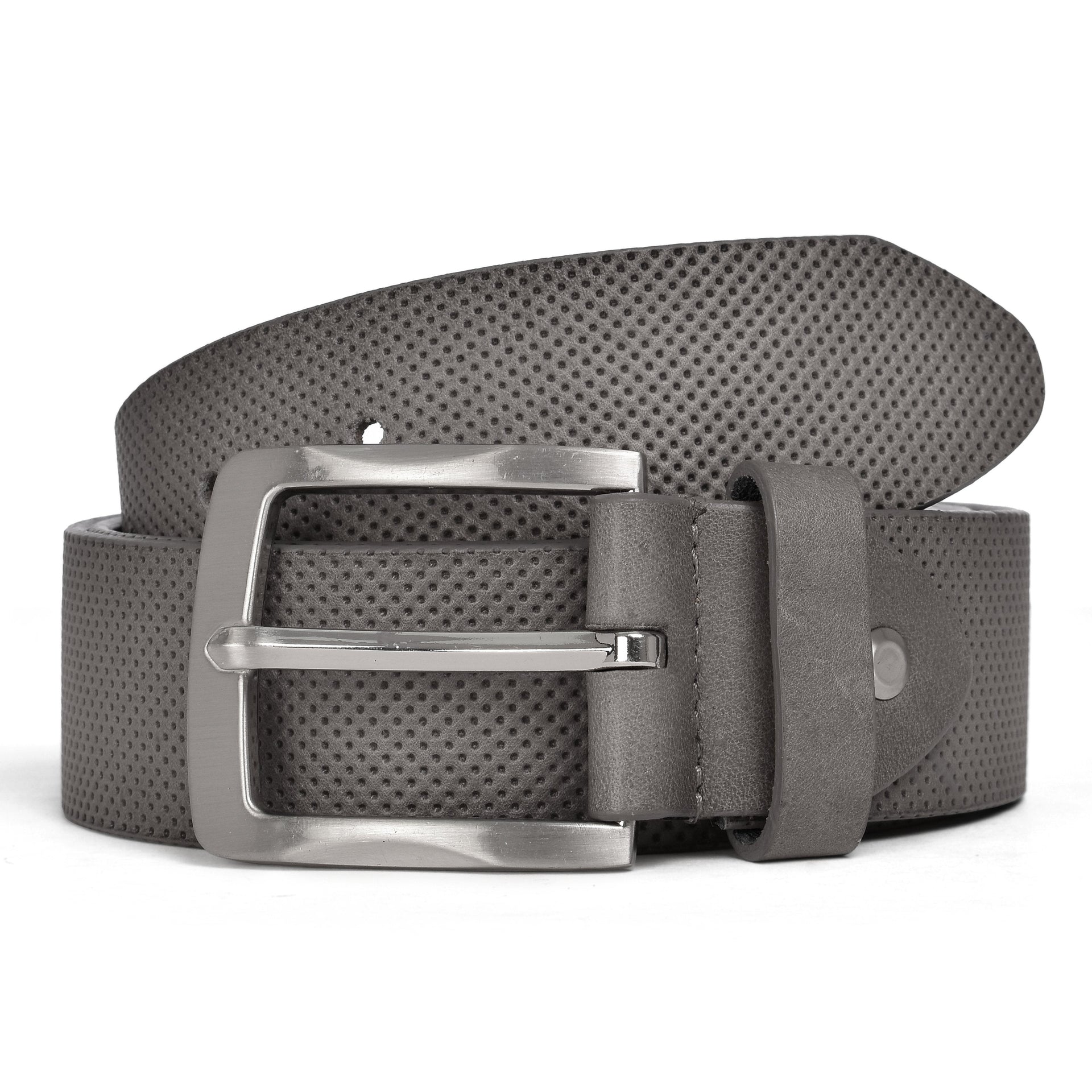 Perforated Casual Belt - Elephant Grey / 30 inch - 75 cm - 