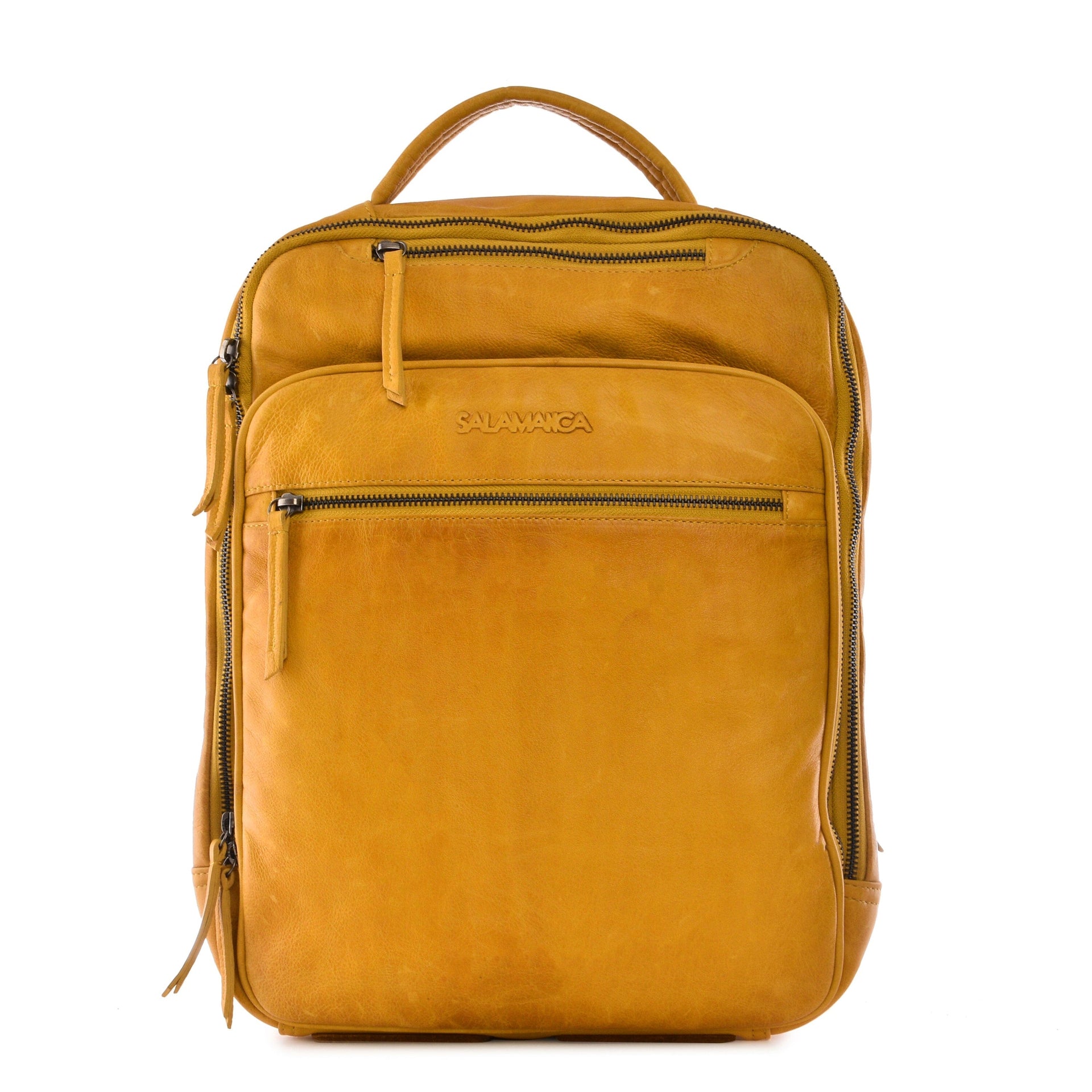 cognace yellow leather backpack Oliver Blake Backpack