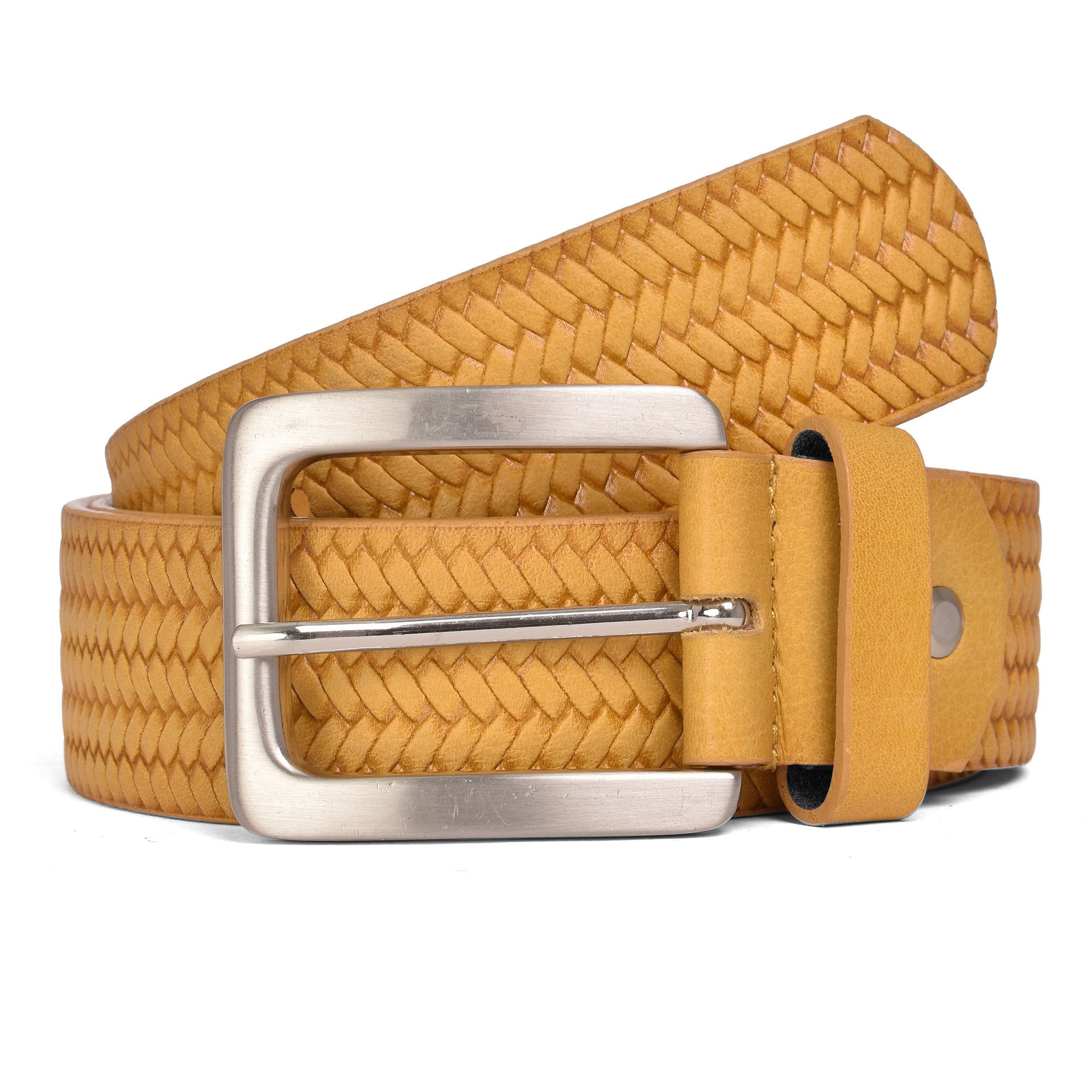 Knitted Celebrity Belt - Dark Mustard / 30 inch - 75 cm - 